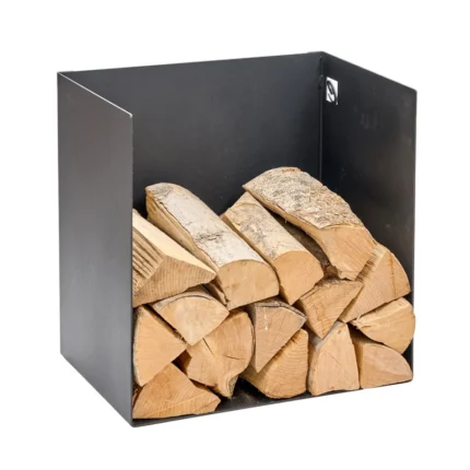 Suporte para Lenha em Aço Pintado Preto Fabricado na Itália - Fiamme
